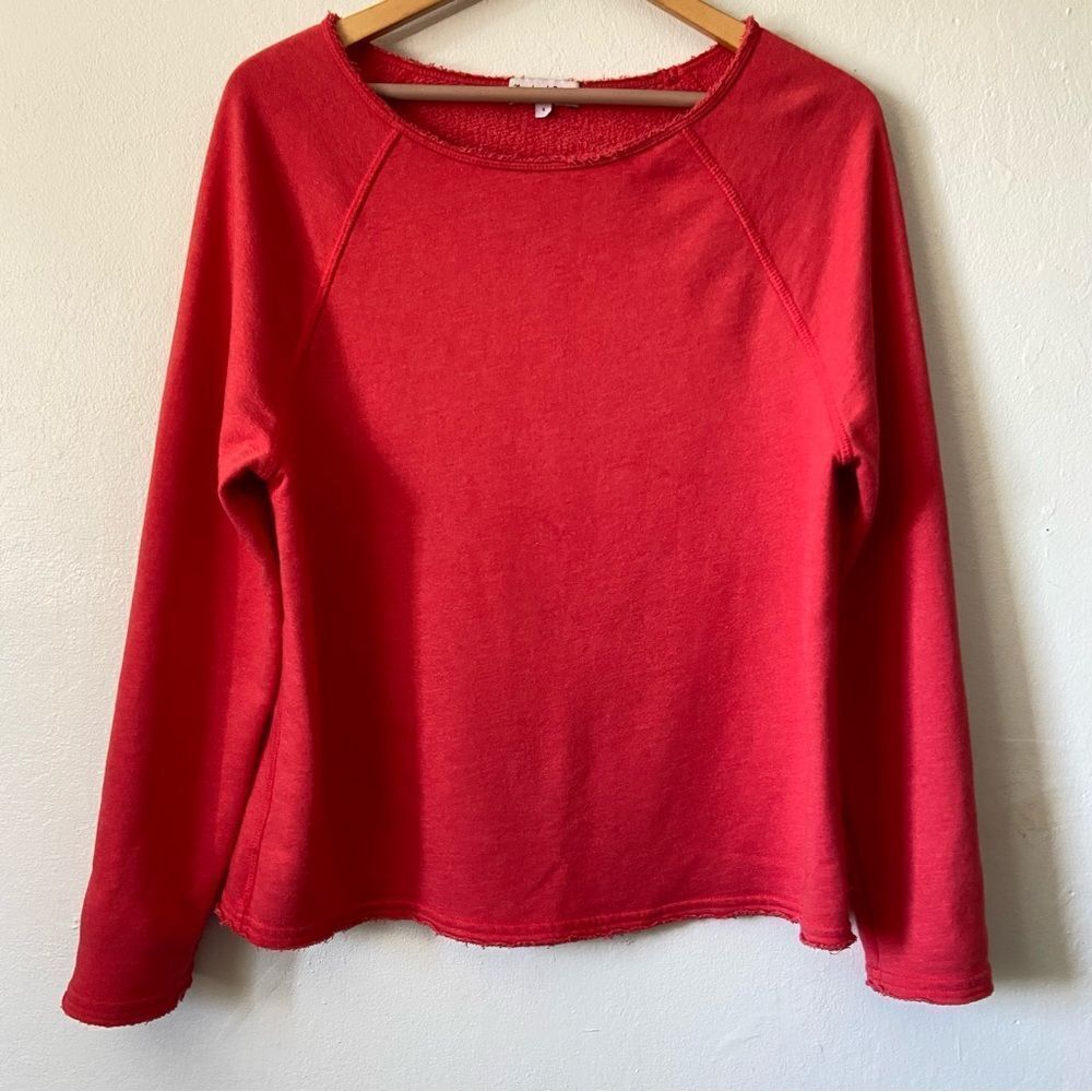Anthropologie Red Crew Neck Sweater